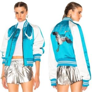 NWT Off-White Souvenir Satin Bomber Jacket Size Large